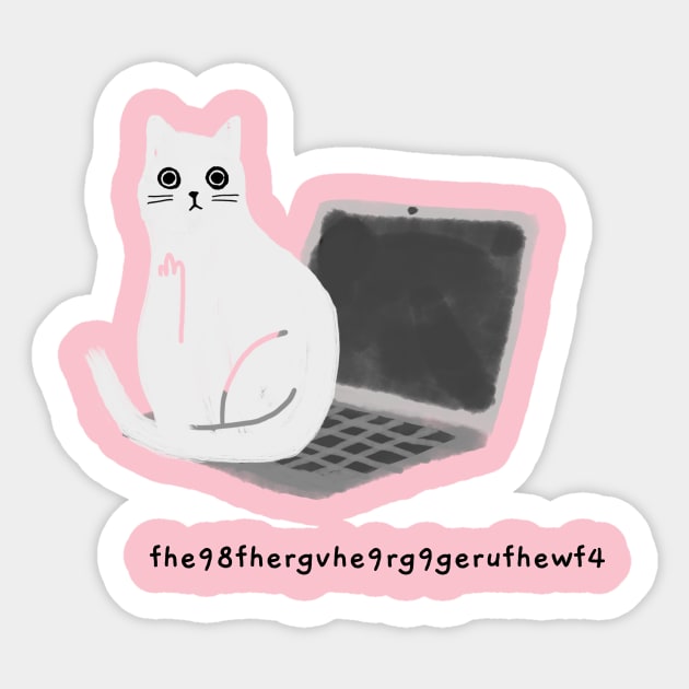 Laptop typo (black caption) Sticker by KentheCat